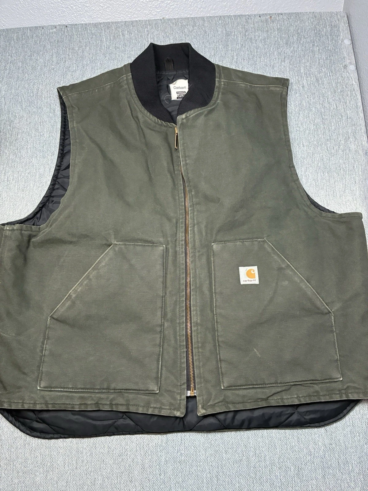 Carhartt Green Insulated Quilted Lined Duck Vest – Men’s (RN 14806) XXL