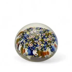 Vintage Murano Paperweight Millefiori Canes Art Glass Blue Green Red Multicolor