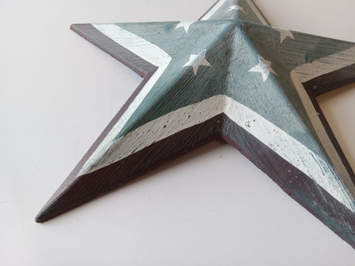 De Colección Interior/Exterior Americana Rojo Blanco Azul Metal Rústico Granero Estrella Decoración (TAL CUAL) - Imagen 3 de 12