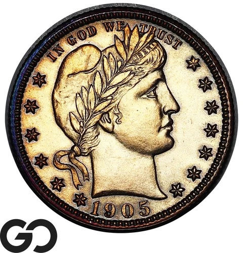 1905-S Barber Quarter UNC Details, Cleaned/Retoned, Low Mintage Key Date