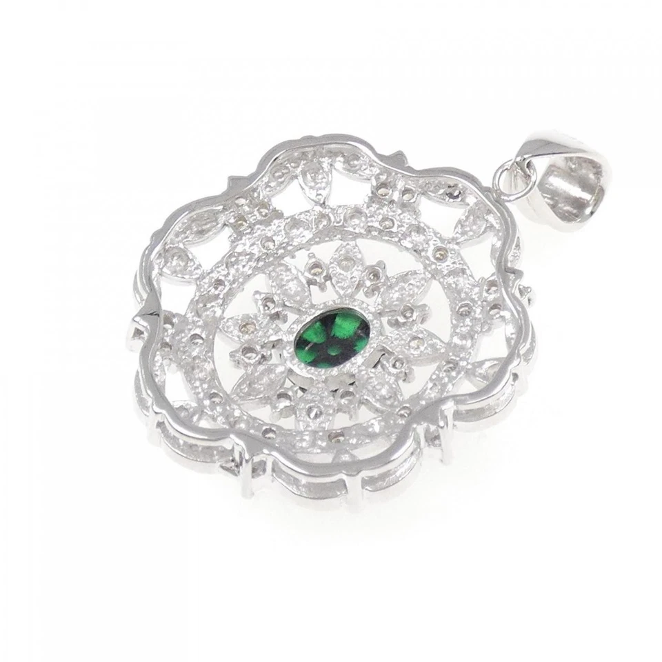 Authentic K18WG Trapiche Emerald Pendant 0.866CT #260-008-010-3509 - Image 2 of 3