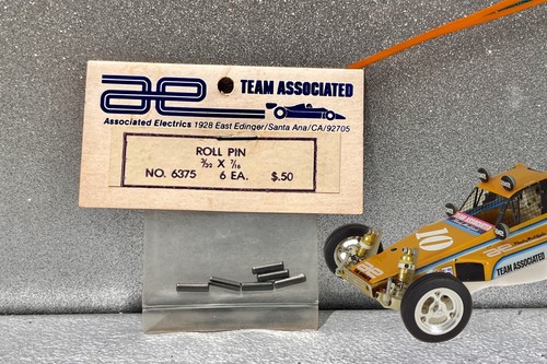 Team Associated RC10 1:10 Stub Axle Roll Pin 3/32in X 7/16in (6) #6375 BRAND NEW - Picture 1 of 3