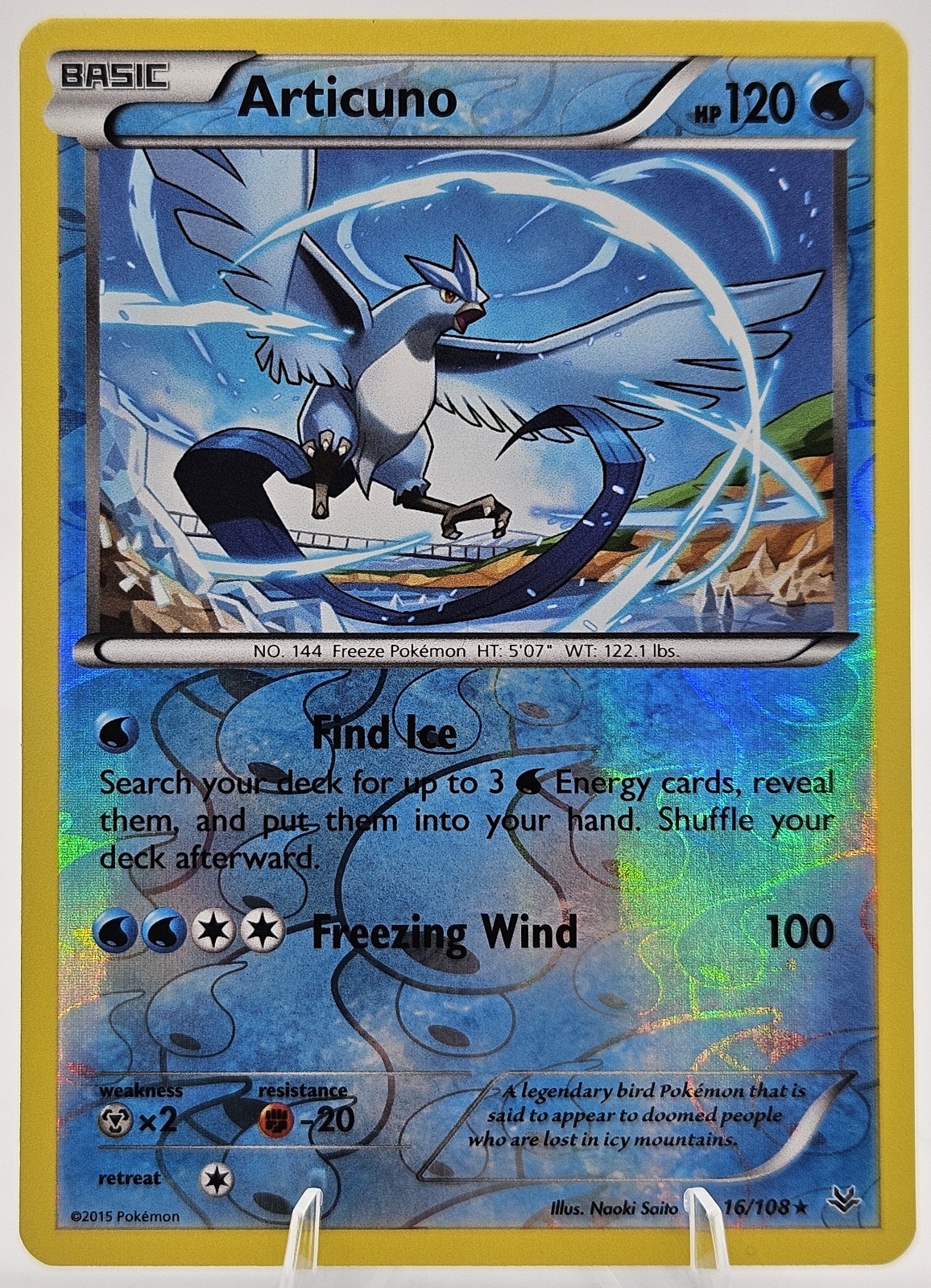 Pokemon Articuno 16/108 Reverse Holo Roaring Skies 2015 mint / near mint conditi