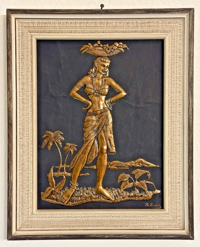 Philippe Egger Copper Relief Picture Neuchâtel Switzerland Handmade Repoussé 1960s