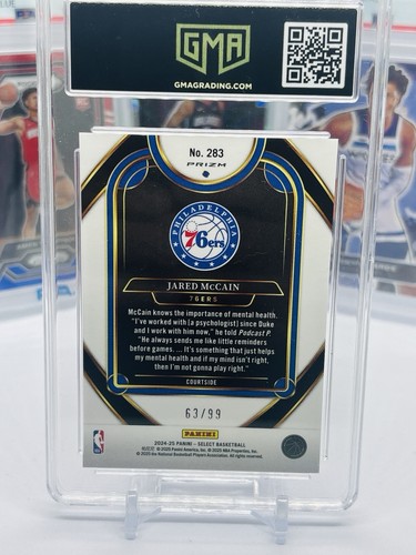 2024-25 Panini Select Courtside Rosa Hielo agrietado/99 Jared McCain RC #283 - Imagen 2 de 2