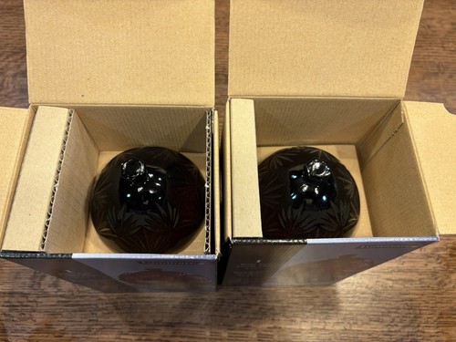Two (2) Vtg Luminarc Ruby Red Glass Egg Shaped Candy Dish NEW IN BOX Matching Pr - Picture 4 of 5
