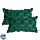 AVOIN colorlife Christmas Tree Star Green Throw Pillow Cover Set 