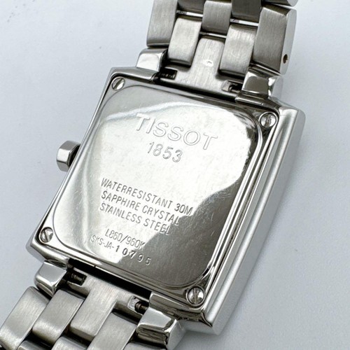 TISSOT quadratische Quarzuhr blaues Zifferblatt Kalender 31 mm Edelstahl Herren - Bild 6 von 7