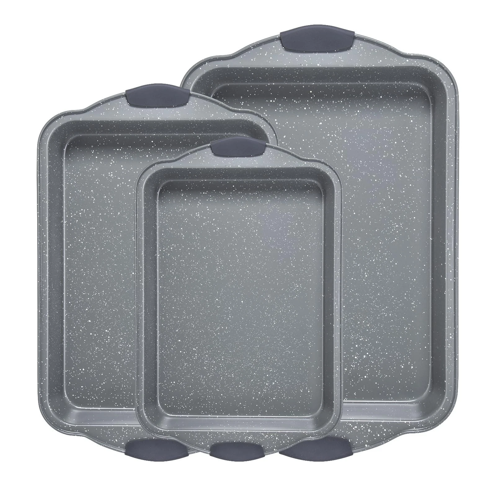 Anveena 3-Piece Nonstick Kitchen Oven Baking Pans - Premium & 17.71, Gray