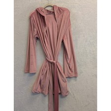 Better Living Robes Pink Hooded Spa Bath Robe Belted Lounger Sleepwear Small