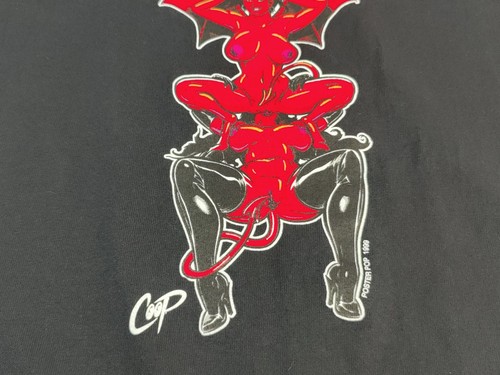 Vintage COOP Poster Pop Artwork 1999 XL Shirt Sexy Devil Girls Leather Naughty - Picture 11 of 13