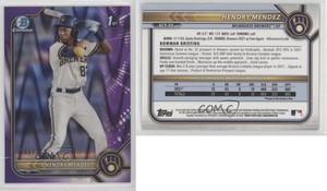 2022 Bowman Chrome Prospects Purple RayWave Refractor /250 Hendry Mendez #BCP-88