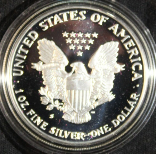 1987 S 1987S PROOF SILVER AMERICAN EAGLE UNCIRCULATED SILVER DOLLAR W/ BOX #3 - Picture 8 of 8