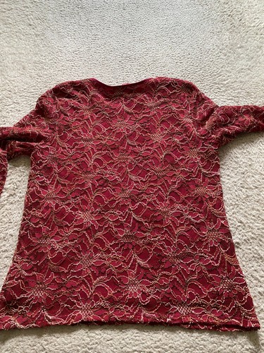 JM Collection Women Floral Sheer Long Sleeve Lined Blouse Multicolor Size L - Picture 9 of 9