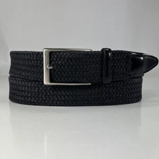 Daniel Cremieux Black Woven Web Dress Belt - Men's Size 36