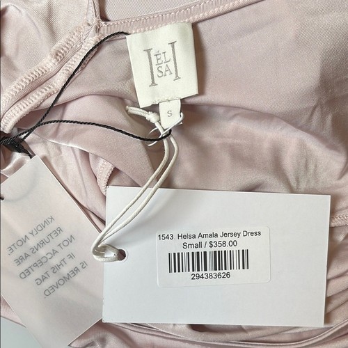 Maxi Vestido Helsa Amala Jersey Manga Larga Volantes En Niveles Slinky Polvoriento Rosa Talla S - Imagen 14 de 15