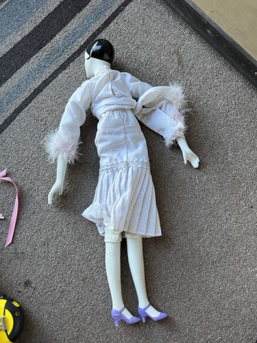 Vintage Flapper Porzellan Puppe - Federbesatz, bemaltes Gesicht - 20" Deko Glam - Bild 8 von 12