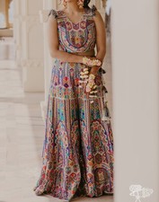 Payal Singhal Off-White Color Georgette Embroidered Sharara Set