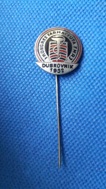 enamel pin badge 1st PHARMACIST congress Dubrovnik 1952 pharmacy Yugoslavia enamel pin badge 1st PHARMACIST congress Dubrovnik 1952 pharmacy Yugoslavia