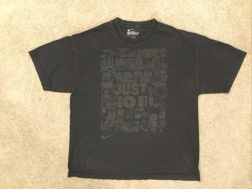 NIKE Air Force One Men's XL Black Graphic T-Shirt Basketball Flight Just Do It - Picture 2 of 8