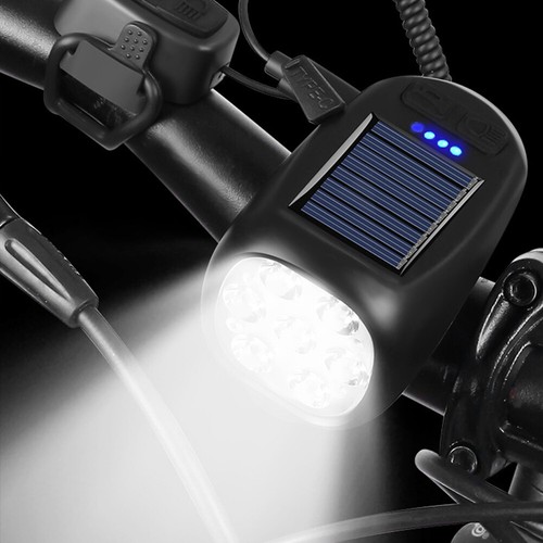 Solar Bicycle Light with Horn Waterproof Bike Headlight for Night Riding - Picture 3 of 10
