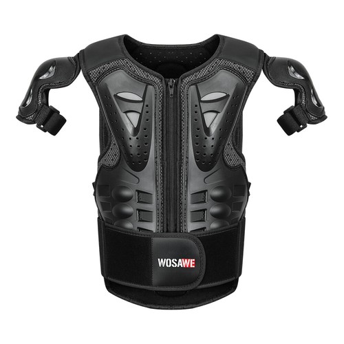 WOSAWE Childs Motorcycle Chest Armor Vest Racing Back Protector Hardshell Guard - Picture 7 of 18