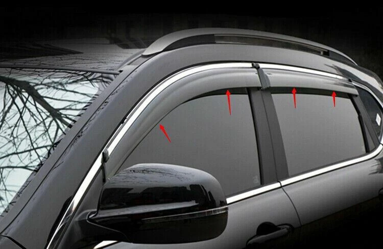 Fits Toyota Sienna 2011-2020 Chrome Trim Window Vent Visor Wind Guard Deflector - Image 2 of 4