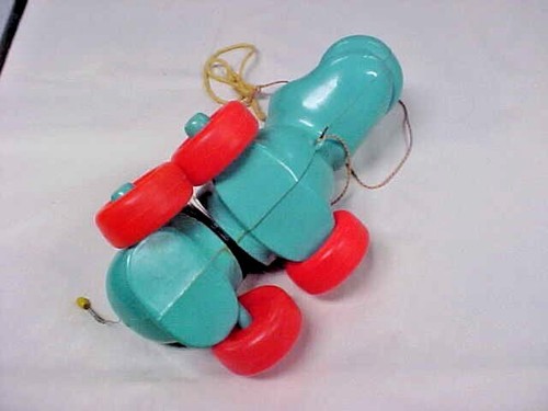 VINTAGE 1965 Slinky Hippo Pull Toy JAMES INDUSTRIES Missing Hat - Picture 4 of 5