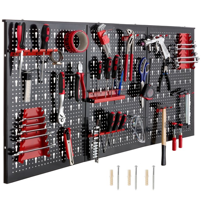 Arebos Metal Tool Wall Board Organiser Storage With 17 Pcs