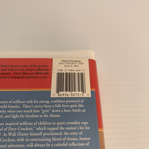 Davy Crockett: King of Wild Frontier [VHS] Walt Disney's Legends Series 9840 - Picture 7 of 12