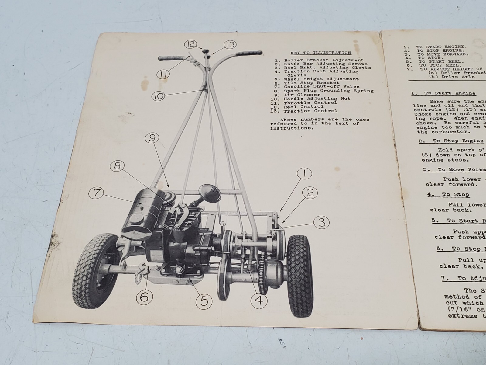 VINTAGE TORO STARLAWN LAWN MOWER MANUAL PARTS LIST 1942 OPERATING