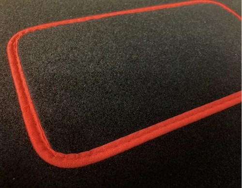 Car Mats for ALFA ROMEO MITO 08  BLACK / RED EDGE CARPET + 4 clips. - Picture 6 of 8