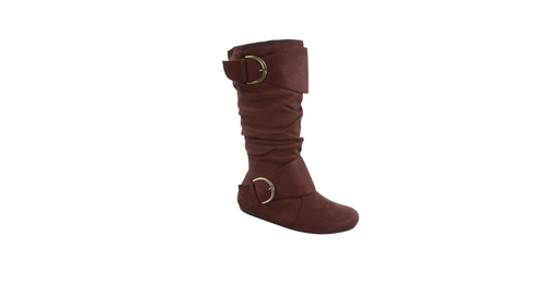 NEW Women's Faux Leather Suede Flat Heel Zip Mid Calf Boots Shoes Size 5 - 10 - Video 1 of 1