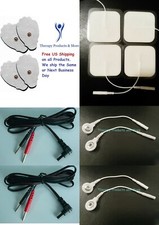 8 Massage Pads Cables Adapters for 2.35mm plug Unit - Use Snap or Pin Pads