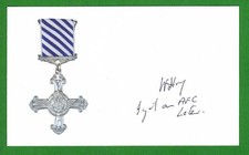 William Hoy DECEASED WWII Scotland RAF Pilot, DFC Signed 3x5 Index Card E19555