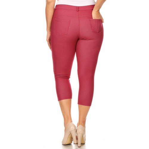 Women's 5 Pocket Capri Jeggings Stretchy Pants Jeans Leggings Plus Size Included - Picture 17 of 154