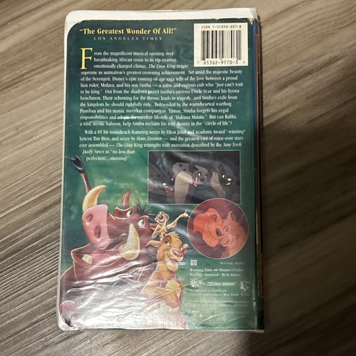 Walt Disney Masterpiece Collection THE LION KING VHS Movie 1995 Rare - Picture 3 of 4