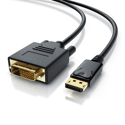 CSL HQ Premium DisplayPort (DP) auf DVI-Kabel Zertifiziert / HDCP / EDID 2,0m
