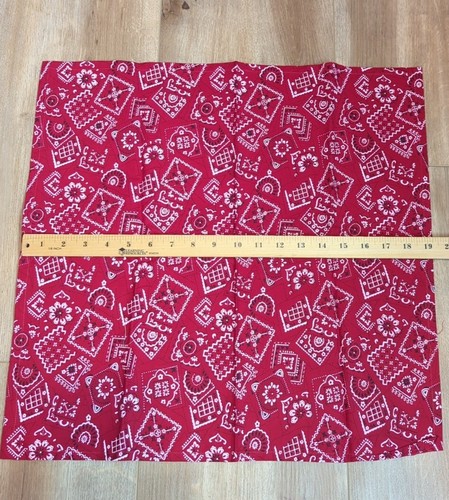 Set Of 6 Vtg Cloth Napkins Red Bandana Picnic Print 100% Cotton 19"X19" - Picture 2 of 5