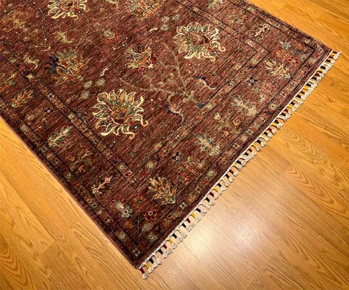 4,2x6,2 feine Qualität handgefertigt Gemüsefarben Naturwolle einer von einem Kind Afghan Teppich - Bild 9 von 14