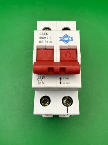 Basics BSIS100 100A Double Pole Main Switch Isolator - Picture 1 of 4