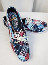 Sperry 2-Eye Boat Shoe Women's size 9 Loafer Patchwork Color EUC