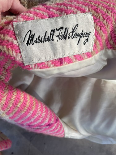 vintage 70s coats jackets women Neon Pink Plaid Orchid Marshal Fields - Picture 10 of 12