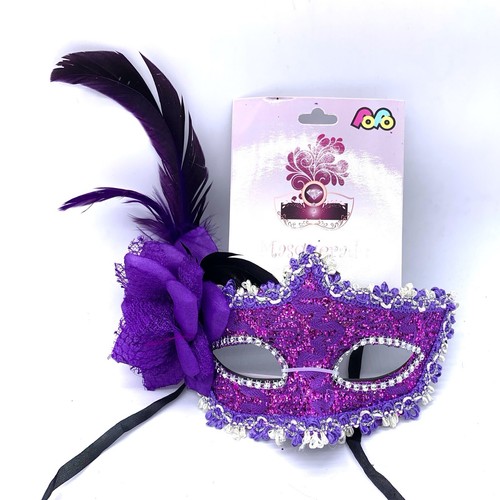 Black Feather Mask Lace Masquerade Cosplay Party Venetian Eye Mask - Picture 6 of 16