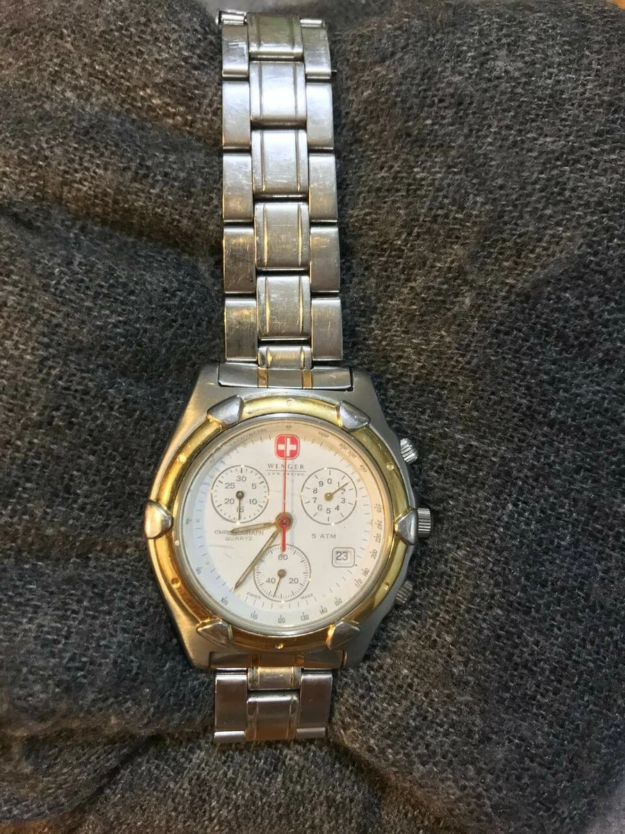 Wenger Urban Classic Chrono Orologio Uomo Al Quarzo, Cronografo, Cinturino In Pelle, Cassa In Argento, Impermeabile 10 ATM - 2
