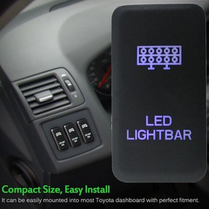 12V Push Switch Red LED Bar DRIVING LIGHT For Toyota FJ Cruiser Fortuner Tacoma
