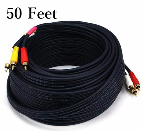 Composite RCA Cable Yellow Video White Red Stereo Audio AV RG-59 Cord for DVD TV - Picture 7 of 7
