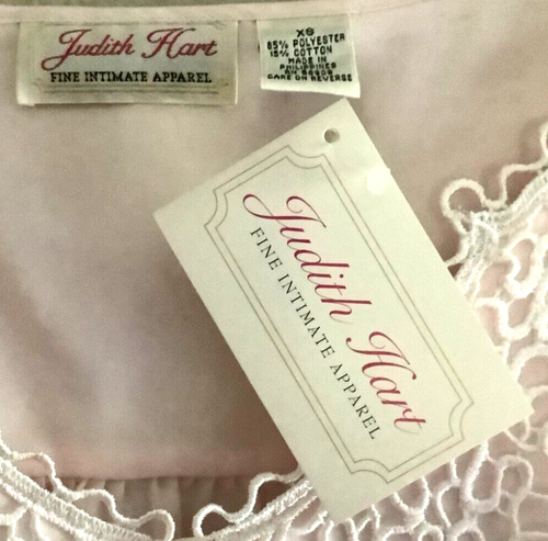 Judith Hart Fine Intimate Apparel Gown Pink Lace Crochet NEW WITH TAGS X-SMALL - Picture 7 of 10