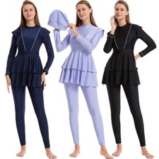 3pcs Women Swimwear Full Cover Burkini Modest Muslim Beachwear Islamic Swimsuit