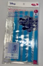 NWT-Disney Daiso Mickey Mouse 4-Count Large Double Zipper Freezer Bags